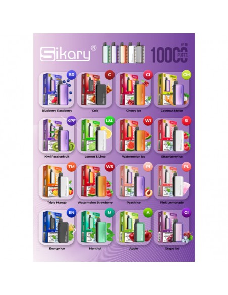 Sikary S10000 - Flavor Menükarte